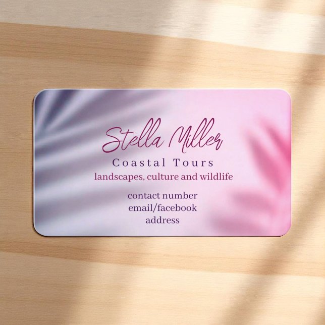 Coastal tourism guide purplish business card (Creator Uploaded)
