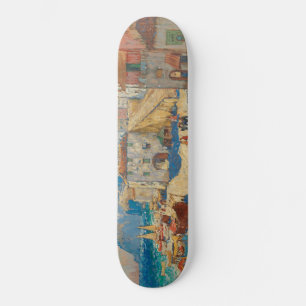 Coastal Town in Spain (Vintage Spanish Landscape) Skateboard