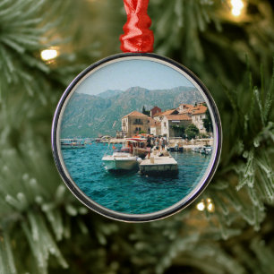 Coastal town of Perast, Montenegro Metal Ornament