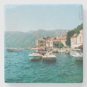Coastal town of Perast,  Montenegro  Stone Coaster