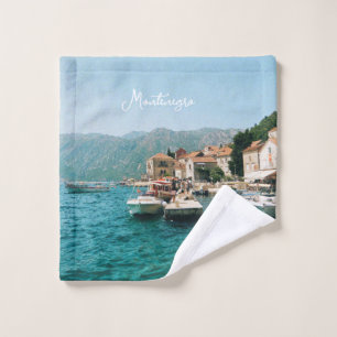 Coastal town of Perast, Montenegro Wash Cloth