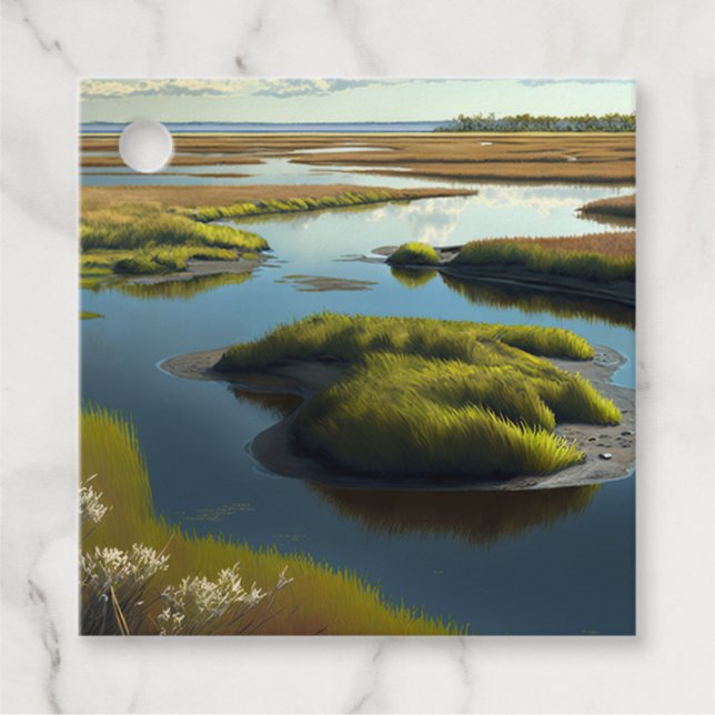Coastal Tranquility Favour Tags (Front)