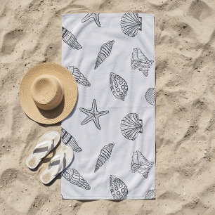 Coastal Treasure Ocean Grey Beach Towel
