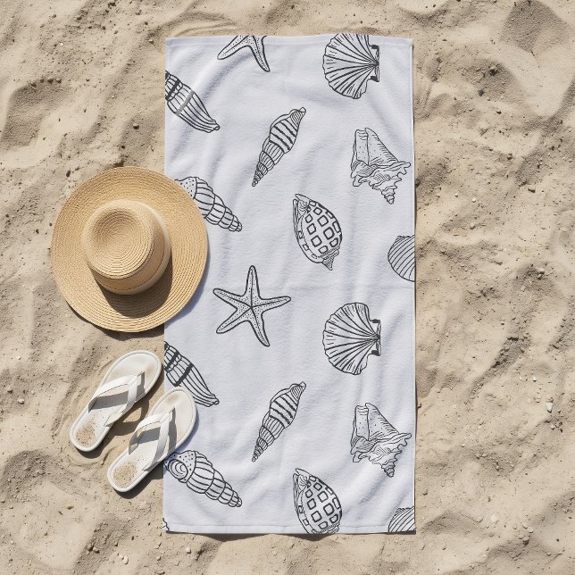 Coastal Treasure Ocean Grey Beach Towel (Creator Uploaded)