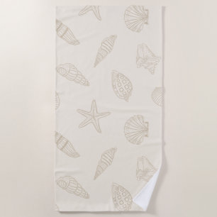 Coastal Treasure Sandy Taupe Beach Towel