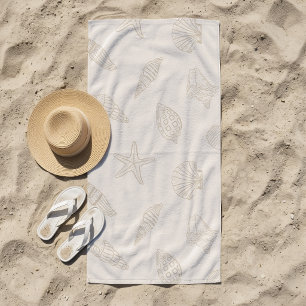 Coastal Treasure Sandy Taupe Beach Towel
