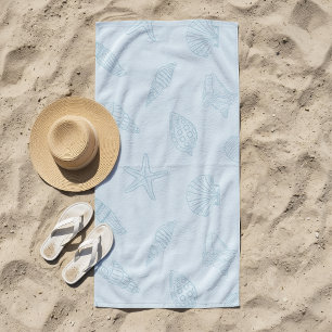 Coastal Treasure Seafoam Blue Beach Towel