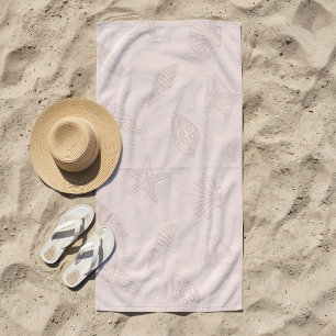 Coastal Treasure Shell Pink Beach Towel