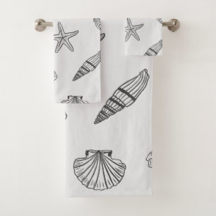 Coastal Treasures Ocean Grey Bath Towel Set