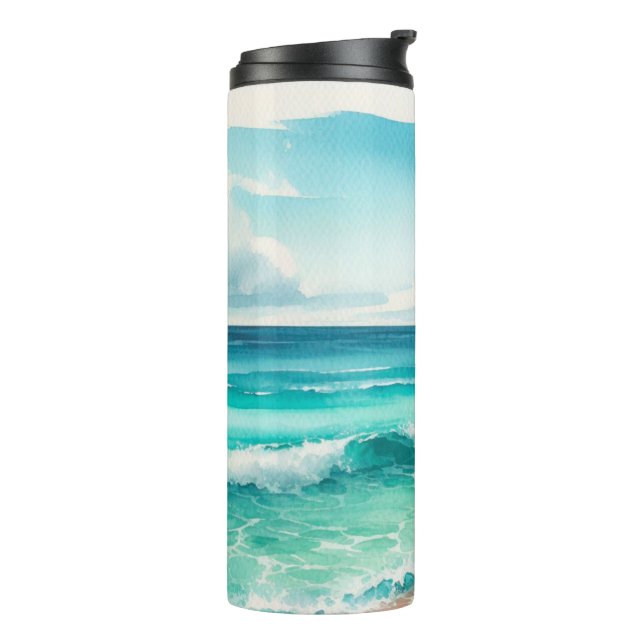 Coastal Tropical Beach  Thermal Tumbler (Rotated Left)