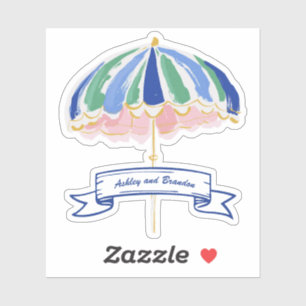 Coastal Tropical Beach Umbrella Personalised 