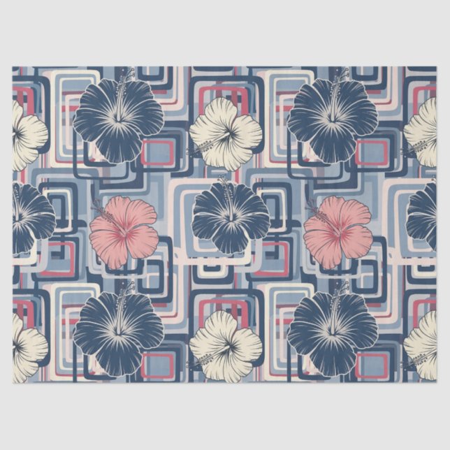 Coastal Tropical Hibiscus Pattern (10) Tissue Paper (Front)