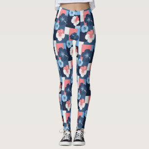 Coastal Tropical Hibiscus Pattern (11) Leggings