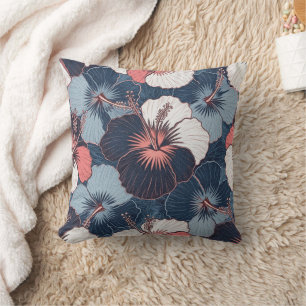 Coastal Tropical Hibiscus Pattern (14) Cushion