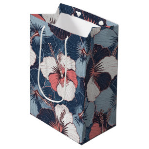 Coastal Tropical Hibiscus Pattern (14) Medium Gift Bag