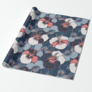 Coastal Tropical Hibiscus Pattern (14) Wrapping Paper