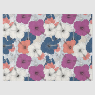 Coastal Tropical Hibiscus Pattern (15) Tissue Paper