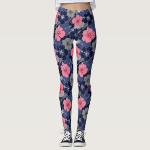 Coastal Tropical Hibiscus Pattern (2) Leggings