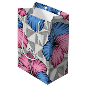 Coastal Tropical Hibiscus Pattern (5) Medium Gift Bag