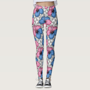 Coastal Tropical Hibiscus Pattern (6) Leggings