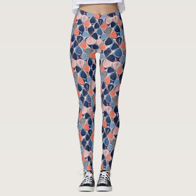 Coastal Tropical Hibiscus Pattern (7) Leggings (Front)