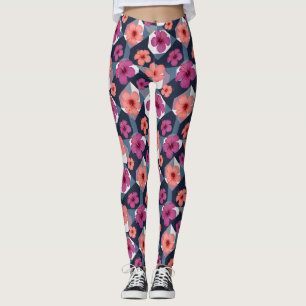 Coastal Tropical Hibiscus Pattern (8) Leggings