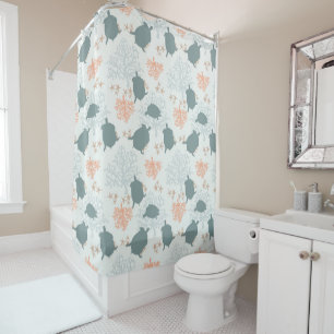 Coastal Turtle Pattern Shower Curtain