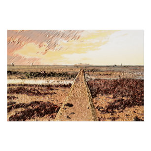 Coastal Twilight: Ardrossan Beach Watercolour Poster
