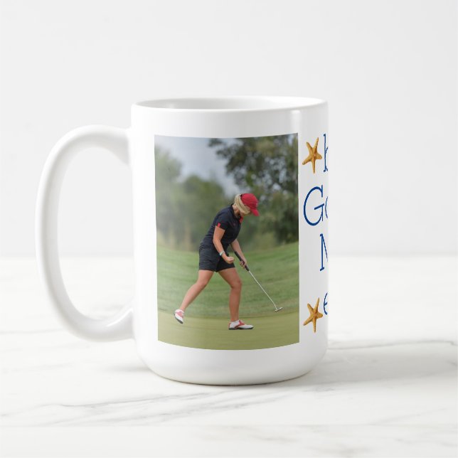 Coastal Two-Photo Best Golfing Mum Ever Coffee Mug (Left)