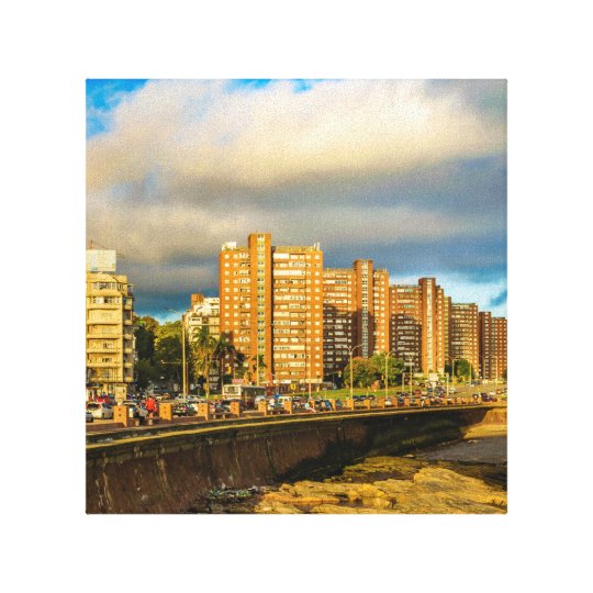 Coastal Urban Scene, Montevideo, Uruguay Canvas Print