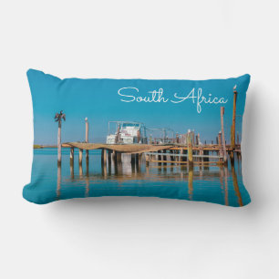 Coastal Velddrif South Africa Landscape Boat Birds Lumbar Cushion