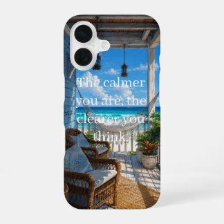 Coastal Veranda with Hammock and Turquoise Sea iPhone 16 Case