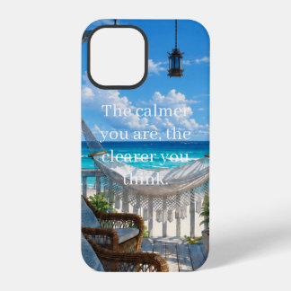 Coastal Veranda with Hammock and Turquoise Sea iPhone 12 Pro Case