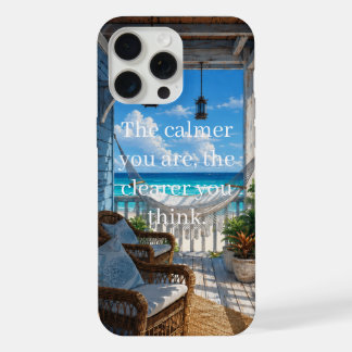 Coastal Veranda with Hammock and Turquoise Sea iPhone 15 Pro Max Case