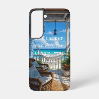 Coastal Veranda with Hammock and Turquoise Sea Samsung Galaxy Case