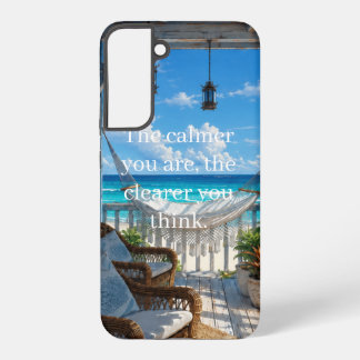 Coastal Veranda with Hammock and Turquoise Sea Samsung Galaxy Case
