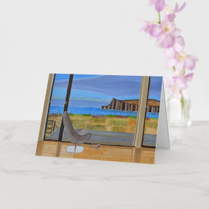 Coastal View from the Window greeting card 