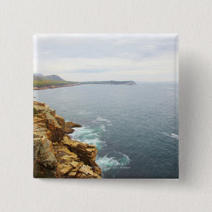 Coastal View of Acadia National Park 15 Cm Square Badge