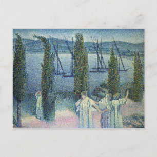 Coastal View with Cypress Trees, 1896 Postcard
