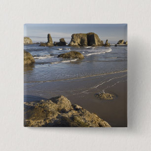 Coastal views, Bandon, Oregon 15 Cm Square Badge
