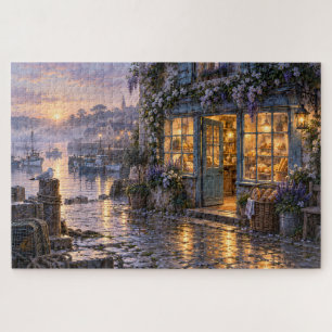 Coastal Village Bakery at Sunrise Jigsaw Puzzle
