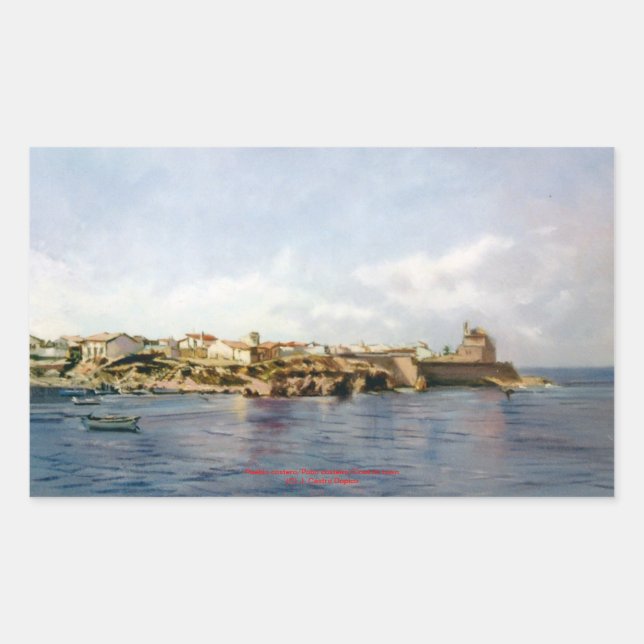 Coastal Village/Pobo costeiro/Coastal town Rectangular Sticker (Front)