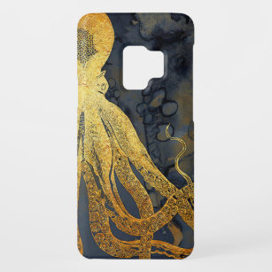 Coastal Vintage Octopus Gold Black Blue Watercolor Case-Mate Samsung Galaxy S9 Case