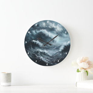 Coastal Vista Tropical Beach Large Clock