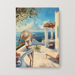 Coastal Wall Art Mediterranean Woman Seaside