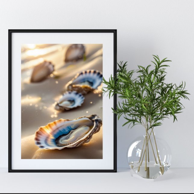 Coastal Wall Art Oyster Shells on the Shore Poster (Creator Uploaded)