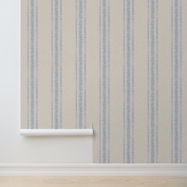 Coastal Wallpaper Dashed Lines Ticking Stripes  (Application)