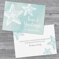 Coastal Watercolor Beach Christmas