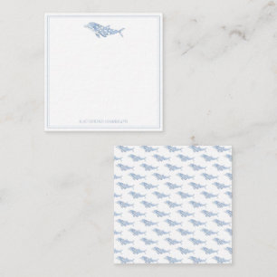 Coastal Watercolor Blue Polka Dot Dolphin Card