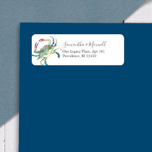 Coastal Watercolor Crab Address Labels